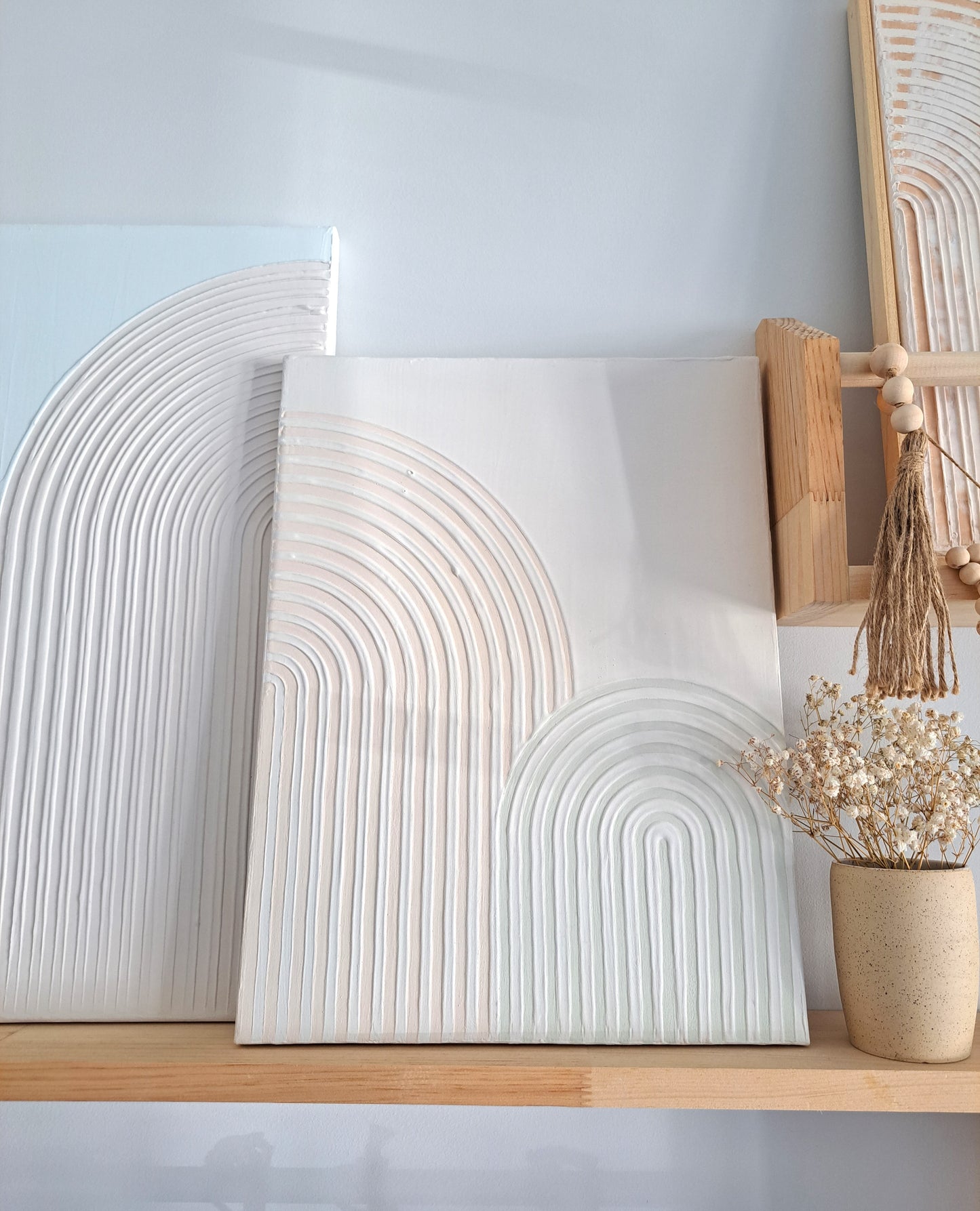 Pastel Boho Textured Canvas Art