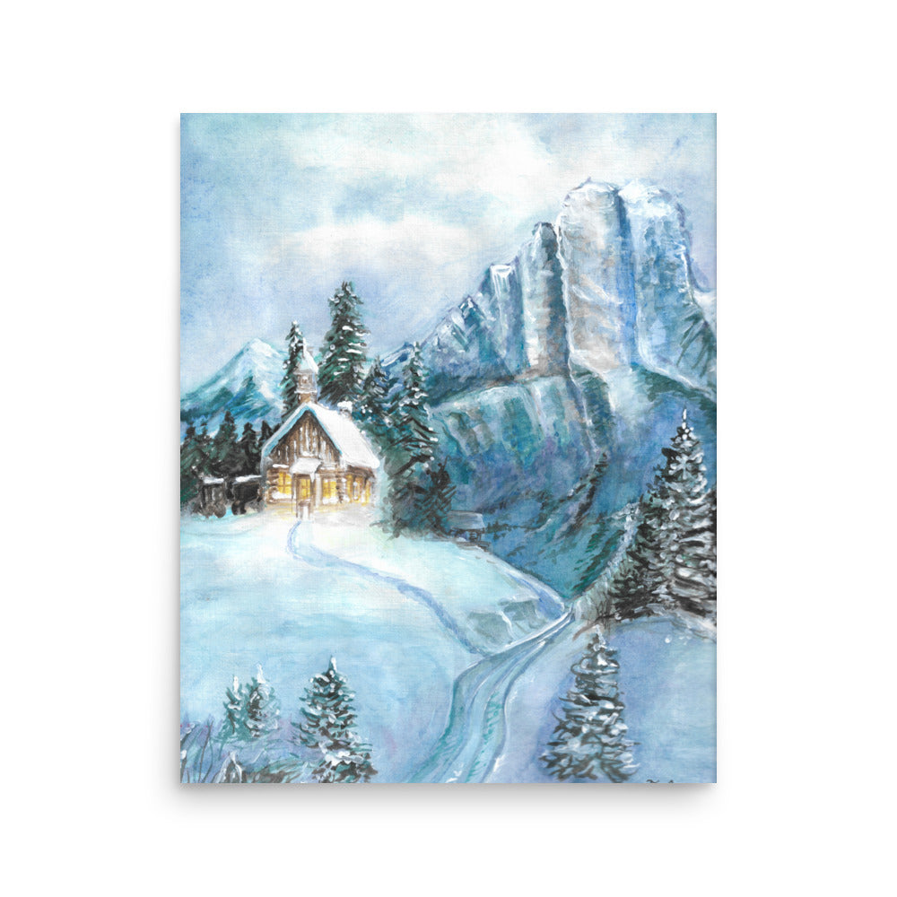 Winter Scene in the Mountains Print
