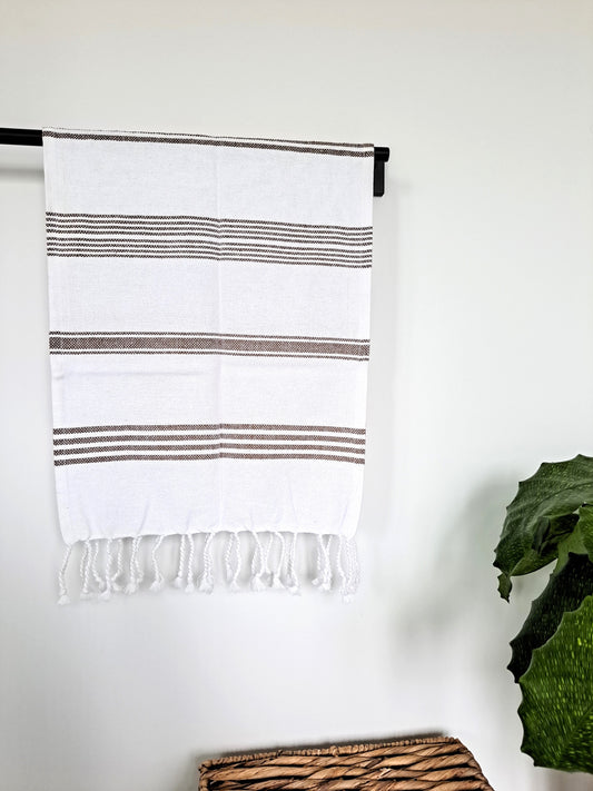 Striped Hand Towel (Brown)