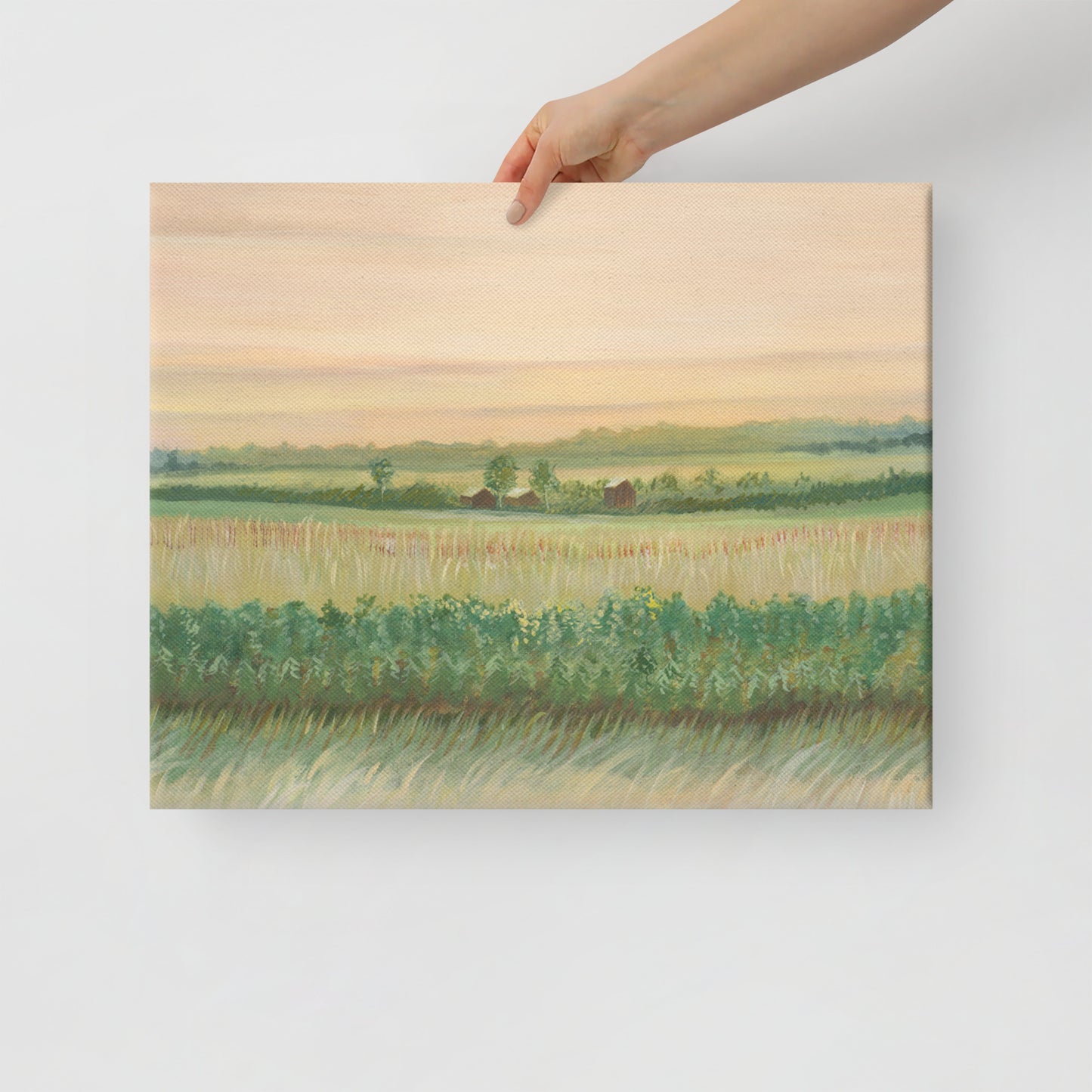 Weathered Landing's Field at Sunset Canvas Wall Art Print. Canvas art prints made in Canada and US. Beautiful in a farmhouse, country, or rustic home. Find a variety of home decor and canvas wall art prints at Weathered Landing. Located in Komoka, Ontario, local delivery is available. Shipping to Canada and the US.